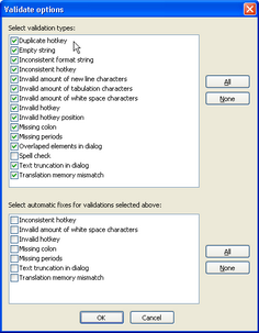 Validation options