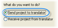 Send localization project to translator